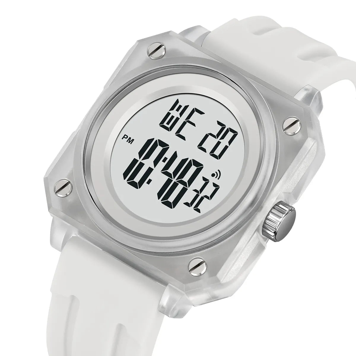 SKMEI 2488 Digital Sports Watch - White/White
