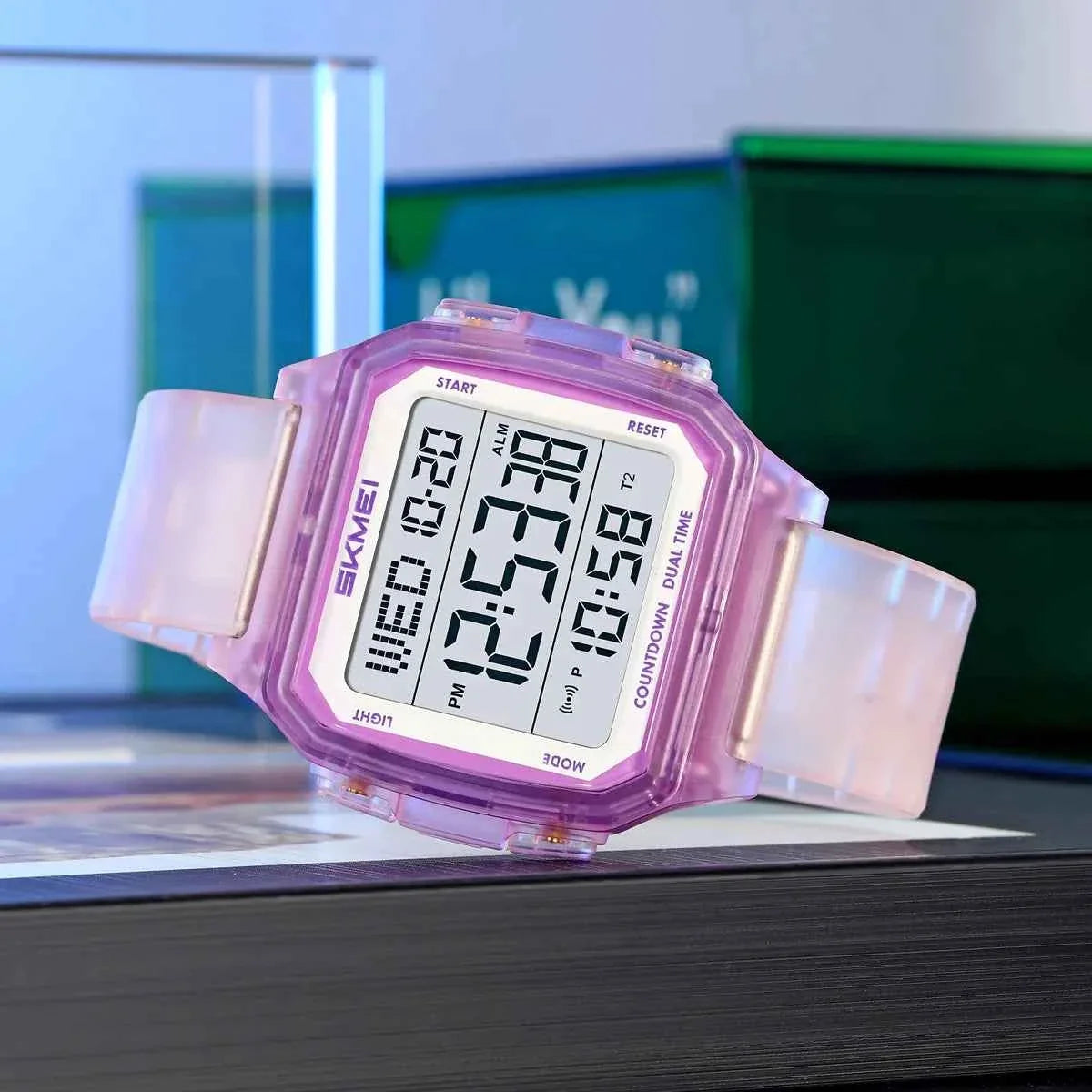SKMEI 2515 Digital Sports Watch - Purple/Trans