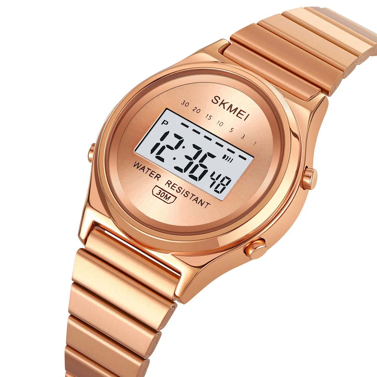 SKMEI 2521 Women Digital Stainless Steel Watch - rose gold