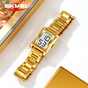 SKMEI 2569 Women Digital Steel Watch - Gold
