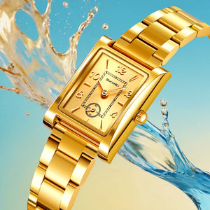 SKMEI 2570 Women Down Second Quartz Watch - Gold/Gold
