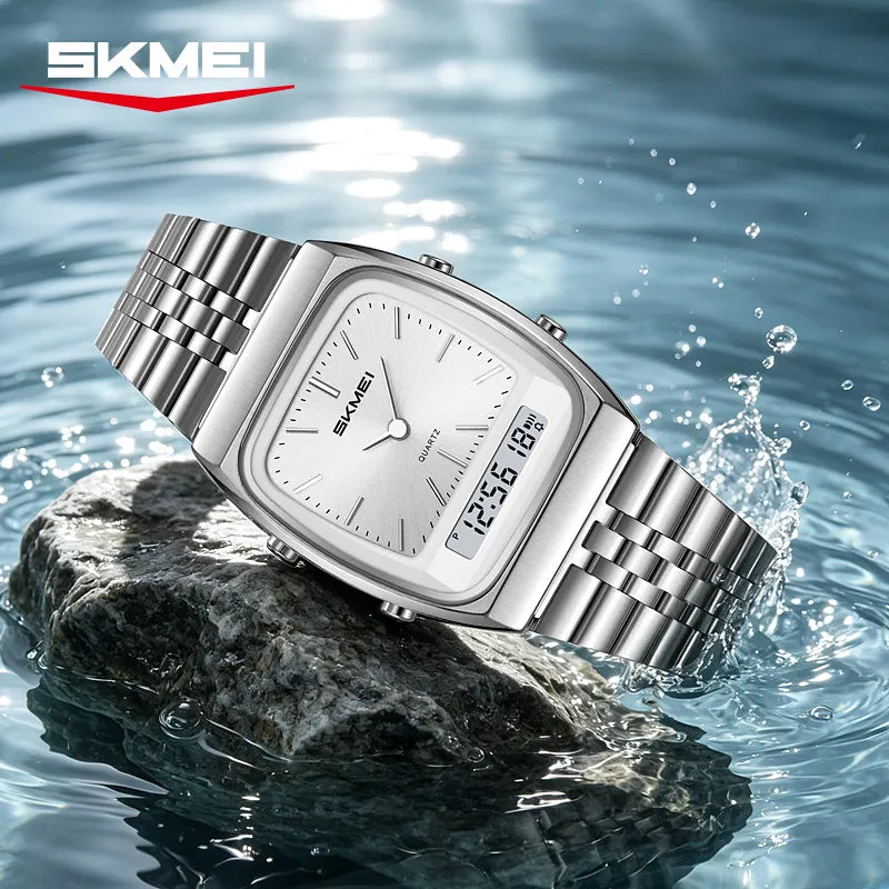 SKMEI 2585 Women Digital Stainless Steel Watch - silver