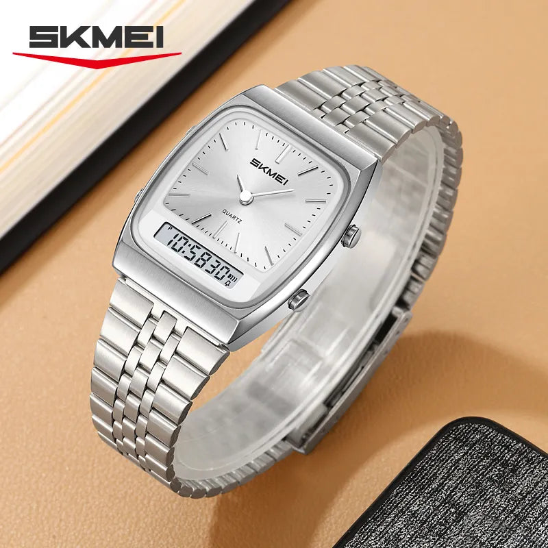 SKMEI 2585 Women Digital Stainless Steel Watch - silver