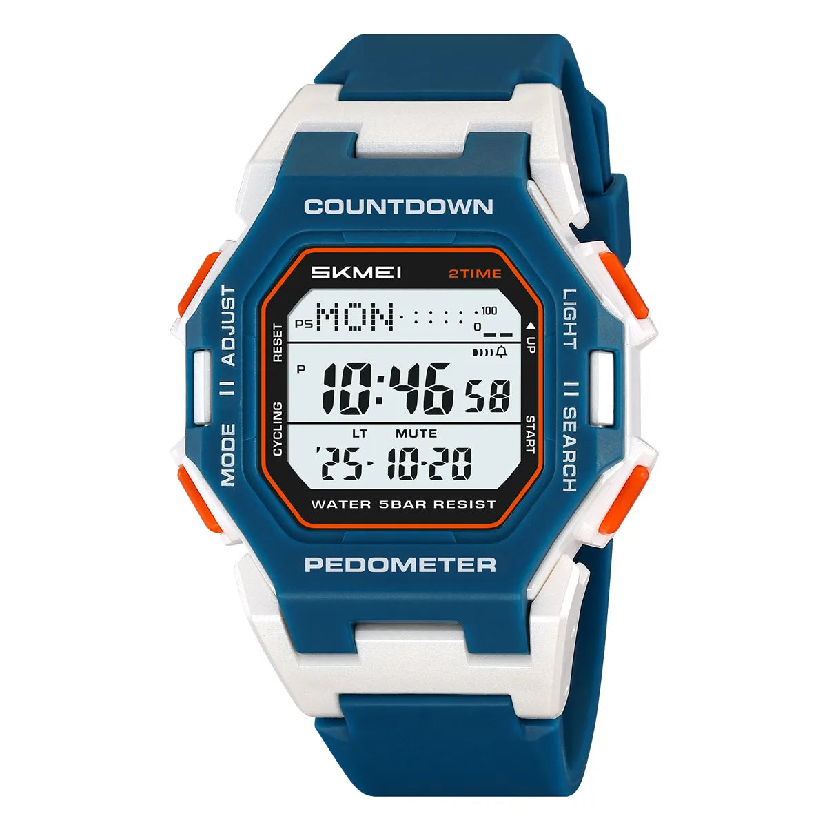 SKMEI 2596 Digital Pedometer Sports Watch - Blue