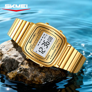 SKMEI 2623 Women Digital Watch - Gold
