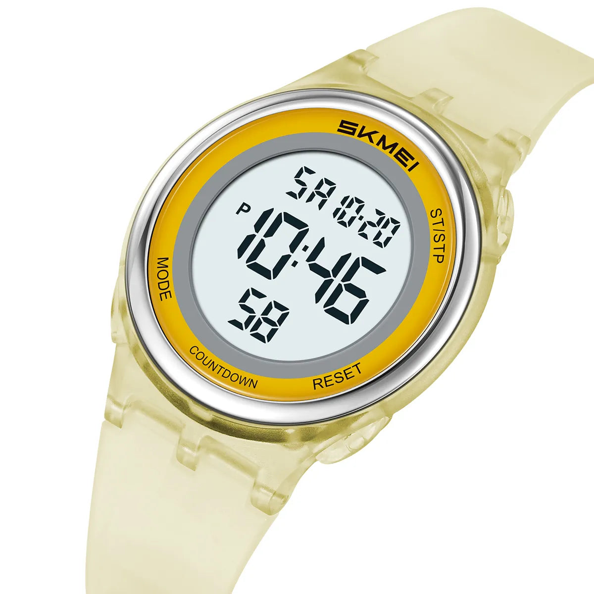 SKMEI 2661 Lightweight Digital Sports Watch - Yellow/Tranparent
