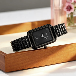 SKMEI 2670 Women Down Second Quartz Watch - Black/Black