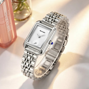 SKMEI 2670 Women Down Second Quartz Watch - Silver/Silver