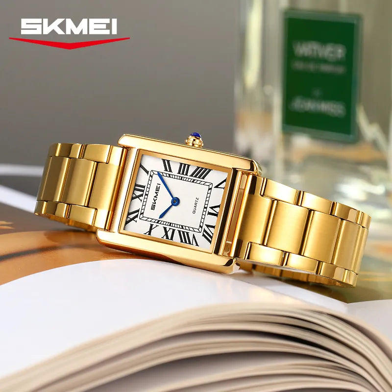 SKMEI 2735 Women Elegant Quartz Watch - gold-steel