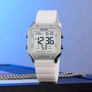 SKMEI 2526 Women Digital Watch Original Silicone Strap - silver/white