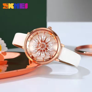 Skmei - 2268 - Women Rotating Flower - White image 4