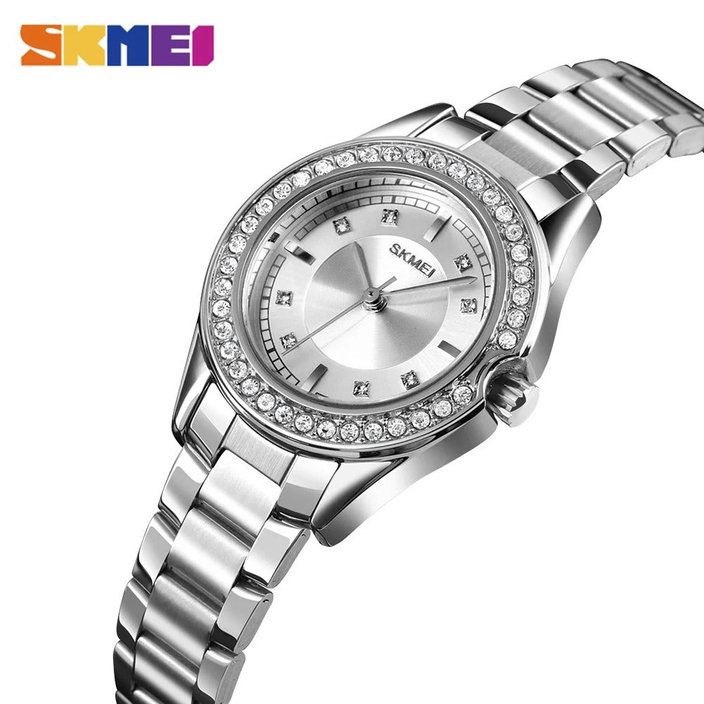 SKMEI - 1534 - Women Water Resistant Diamond Quartz Watch - silver image 0