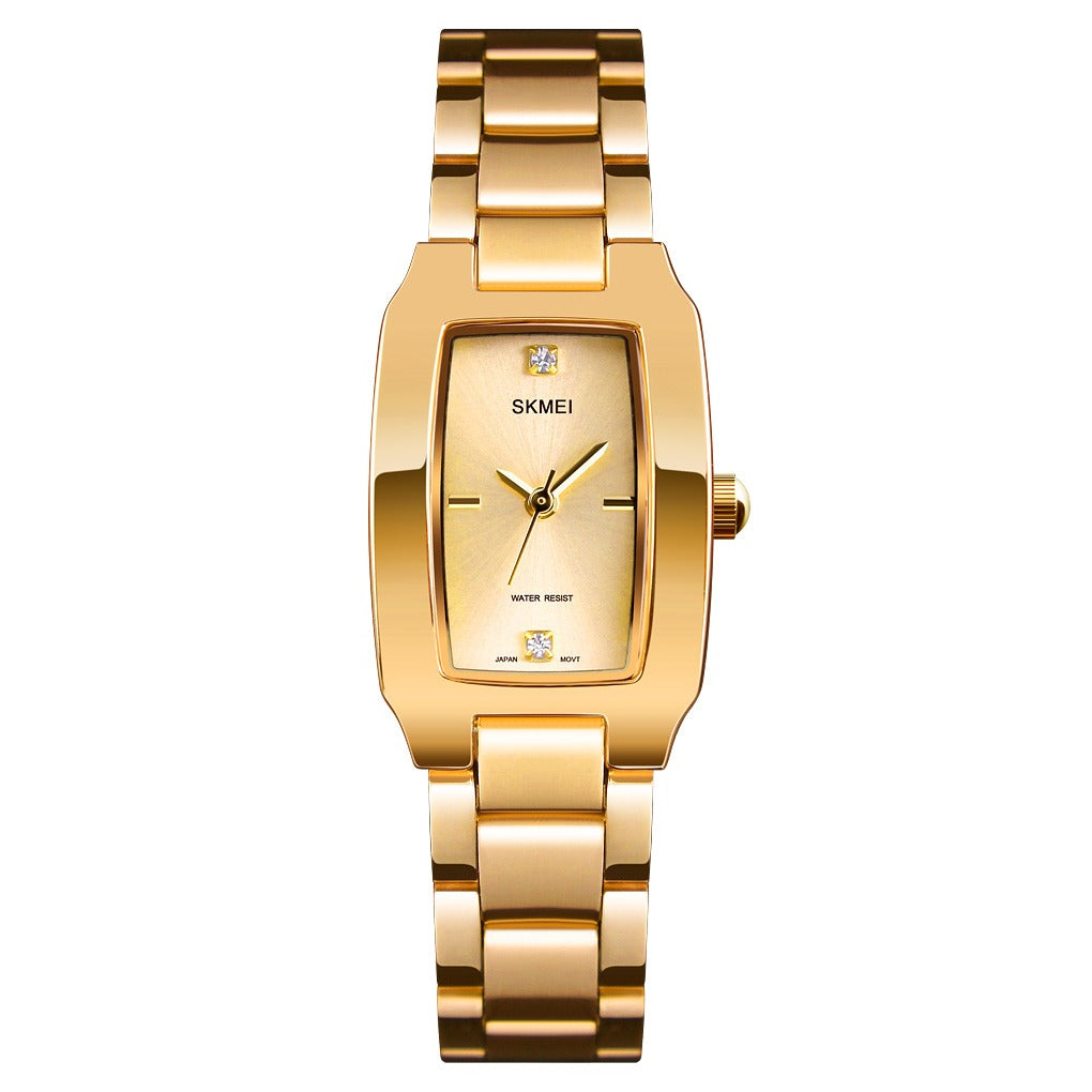 SKMEI - 1400 - Women Stainless Steel Rectangle Dial Elegant Watch - gold image 1