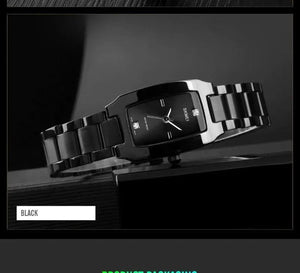 SKMEI - 1400 - Women Stainless Steel Rectangle Dial Elegant Watch - black image 4