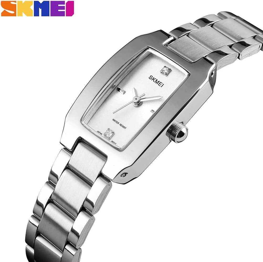 SKMEI - 1400 - Women Stainless Steel Rectangle Dial Elegant Watch - silver image 0