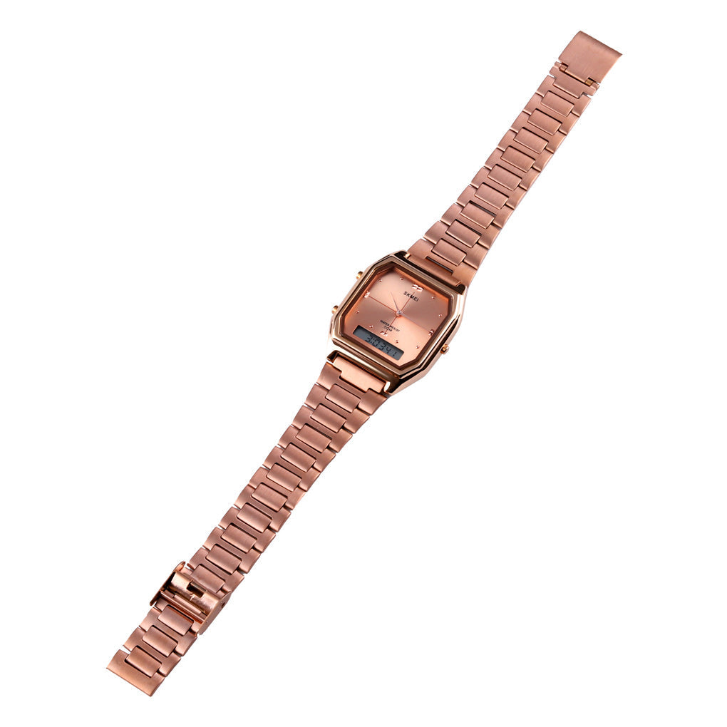 Skmei - 2258 - Dual Time Watch - RoseGold image 7