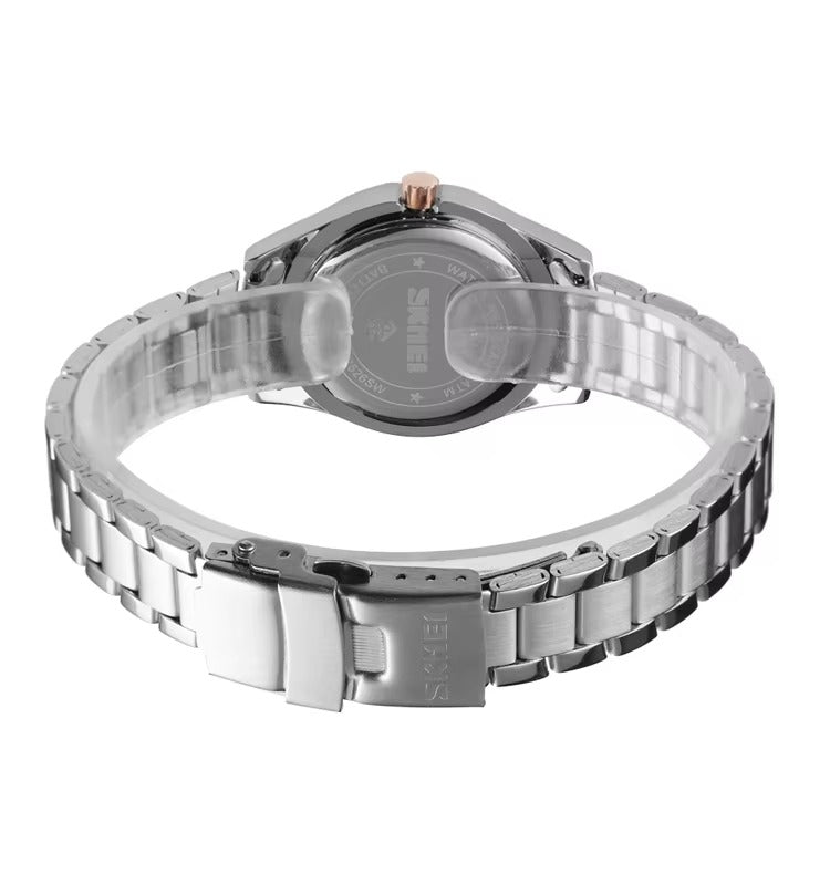 SKMEI - 1534 - Women Water Resistant Diamond Quartz Watch - rose gold/silver image 4