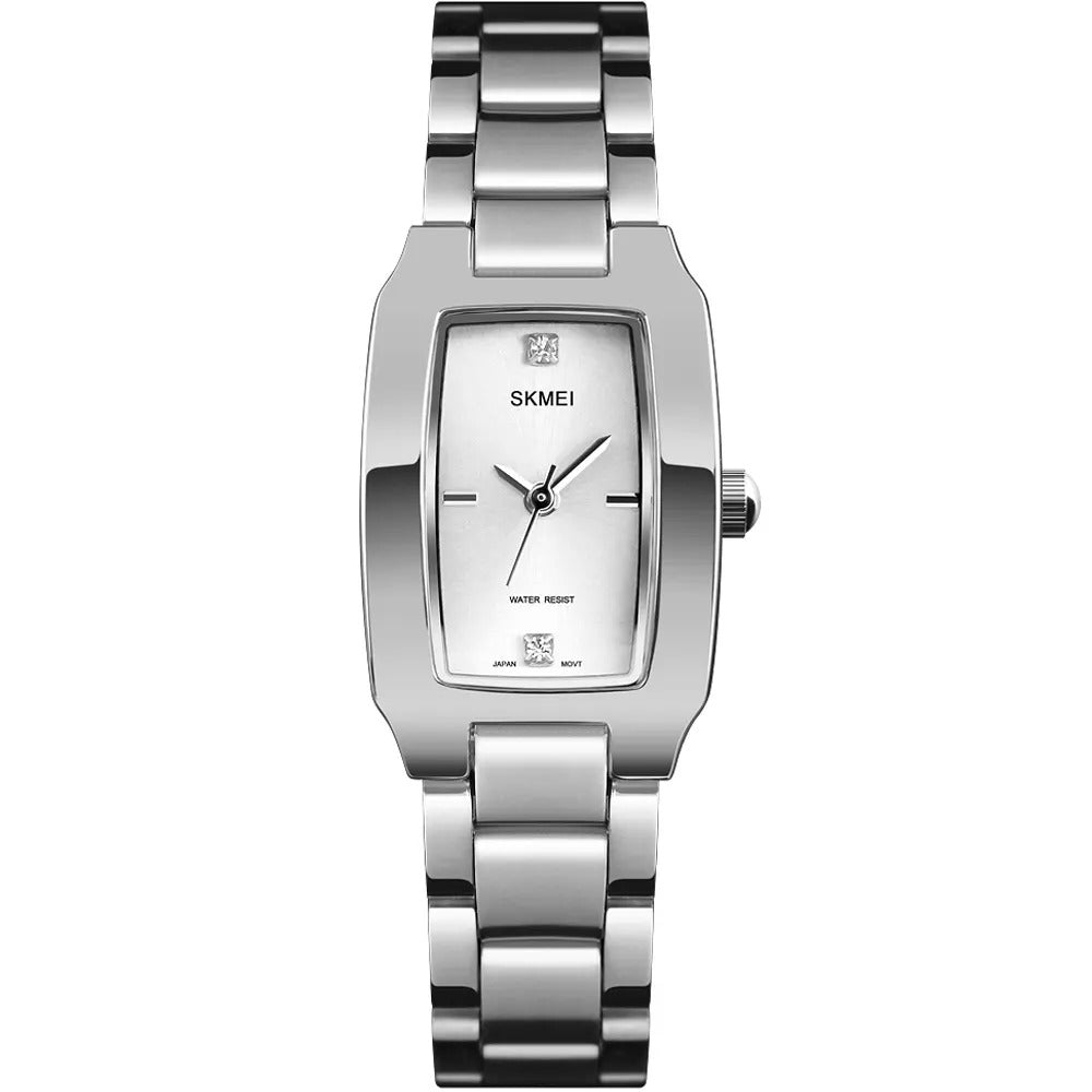 SKMEI - 1400 - Women Stainless Steel Rectangle Dial Elegant Watch - silver image 4