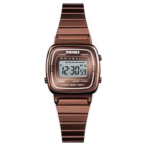 Skmei - 1901 - Women Minimal Square Watch - Coffee Steel image 0
