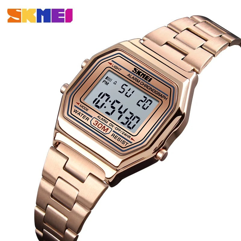 Skmei 1415 - Women Digital Stainless Steel Water Resistant - rose gold image 0