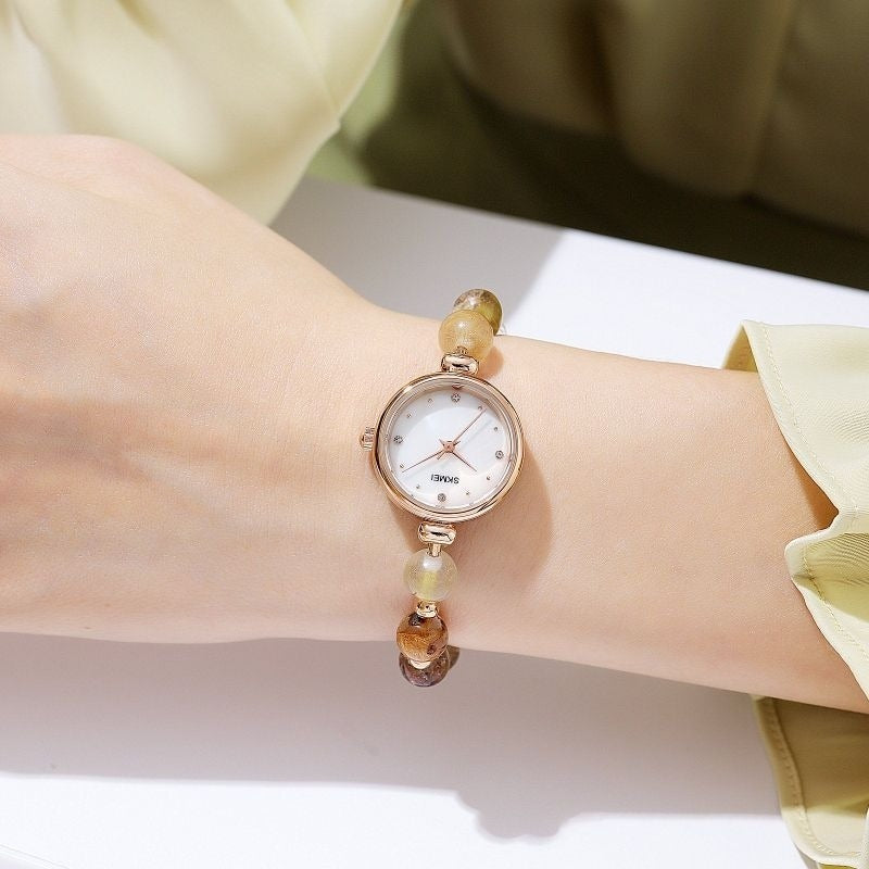 SKMEI - 1983 - Women Bracelet Design Stainless Steel Watch - coffee image 2