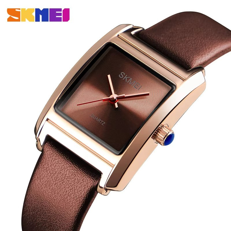 SKMEI - 1432 - Women Luxury Leather Quartz Watch - BROWN image 1