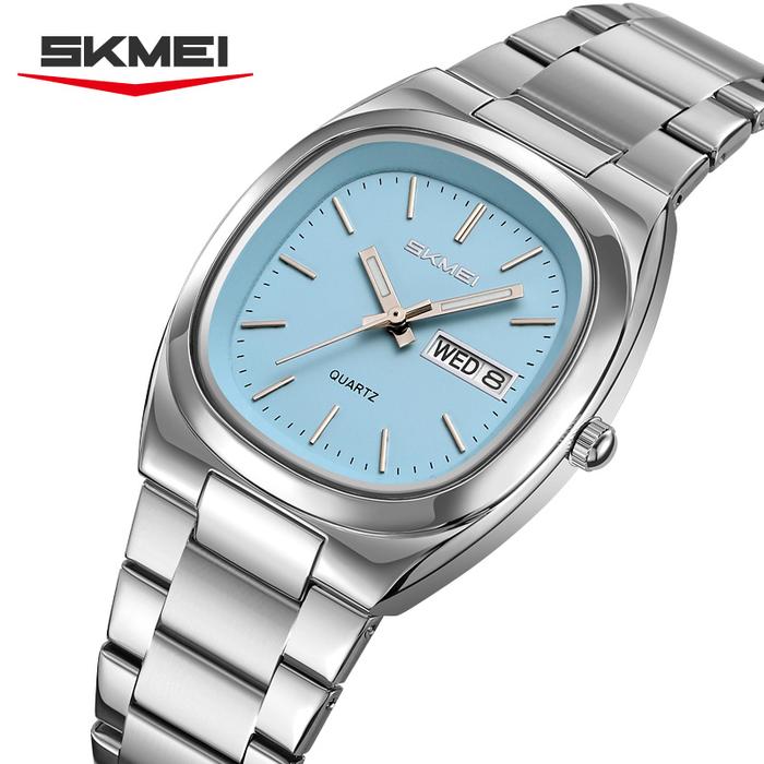 SKMEI 2420 Unisex Analog Quartz Day-Date Watch - Silver/Blue image 0