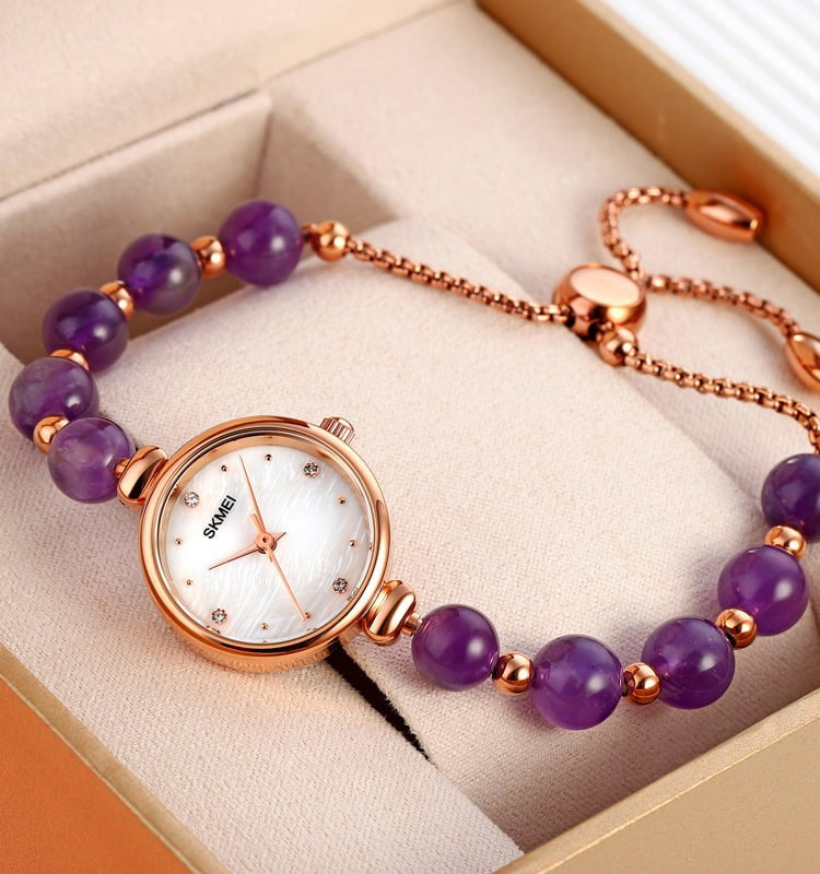 SKMEI - 1983 - Women Bracelet Design Stainless Steel Watch - Purple image 1