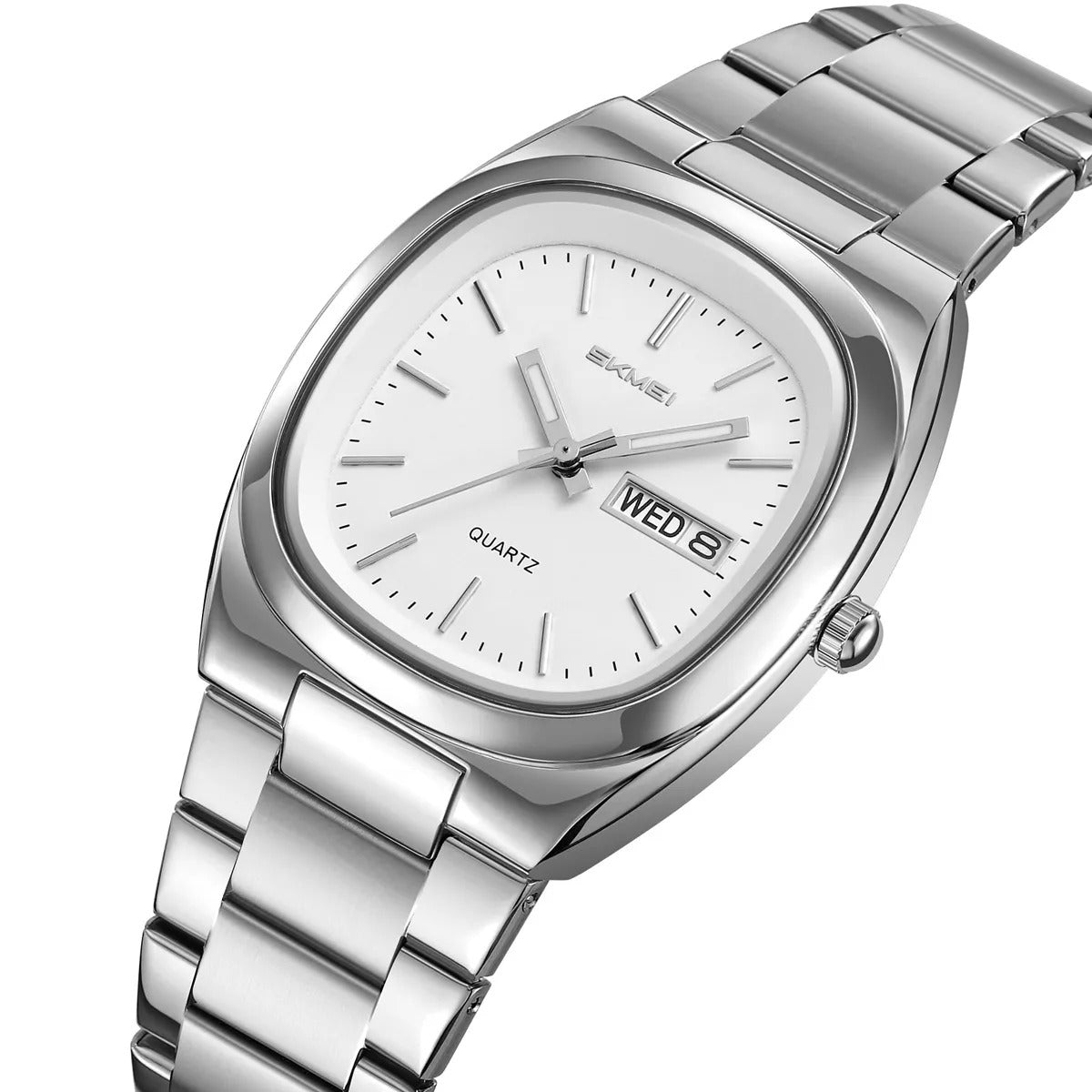 SKMEI 2420 Unisex Analog Quartz Day-Date Watch - silver/white image 0