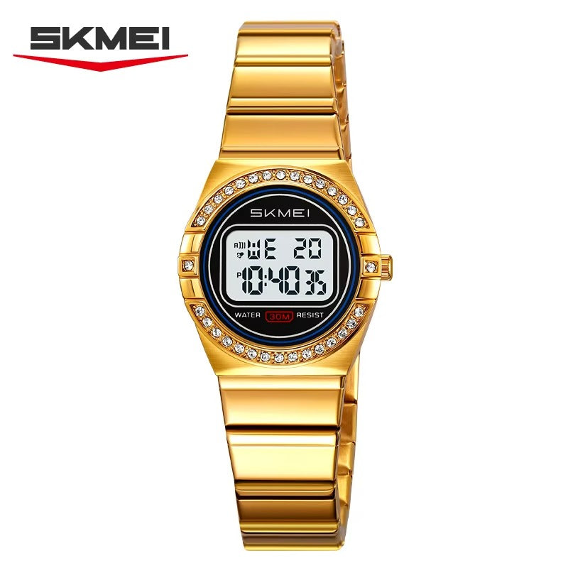 SKMEI - 2446 - Women Digital Stainless Steel Watch - gold image 4