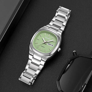 SKMEI 2420 Unisex Analog Quartz Day-Date Watch - silver/green image 1