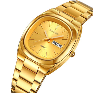 SKMEI 2420 Unisex Analog Quartz Day-Date Watch - Gold/Gold image 0