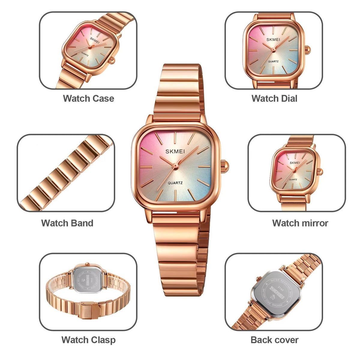 SKMEI - 2190 - Women Waterproof Luxury Stainless Steel - rose gold image 7