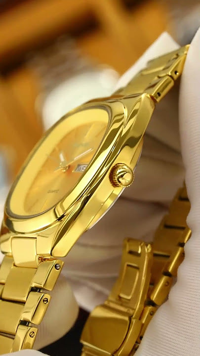 SKMEI 2420 Unisex Analog Quartz Day-Date Watch - Gold/Gold image 5