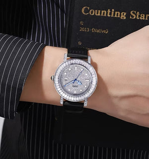 SKMEI - 1953 - Women Luxury Embossed Stone Diamond Quartz - Black image 8
