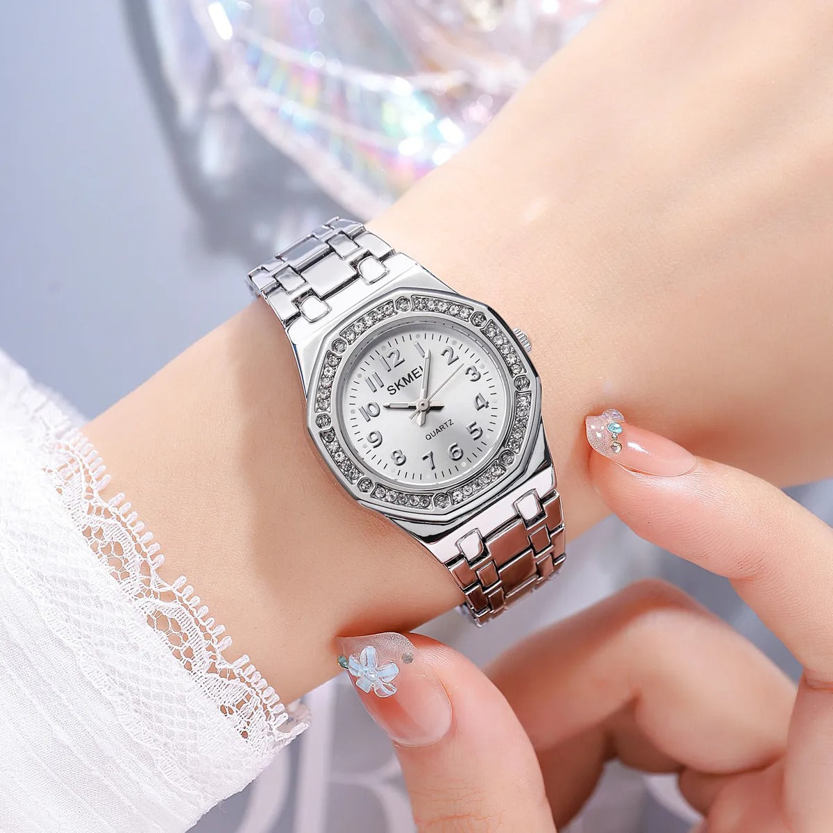 SKMEI - 2508 - Women Stainless Steel Luxury Watch - silver image 1