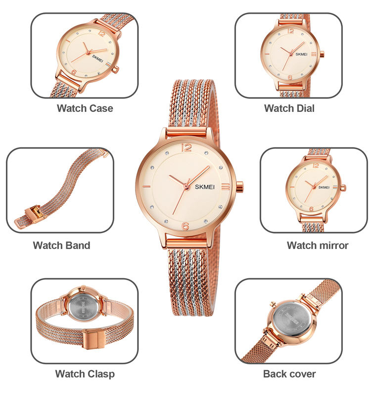SKMEI - 1874 - Women Stainless Steel Quartz Watch - rose gold image 4