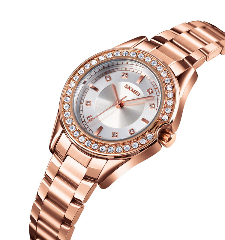 SKMEI - 1534 - Women Water Resistant Diamond Quartz Watch - rose gold image 0