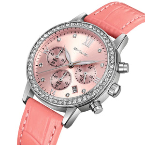 SKMEI 9384 Elegant Women Chronograph Watch - Pink