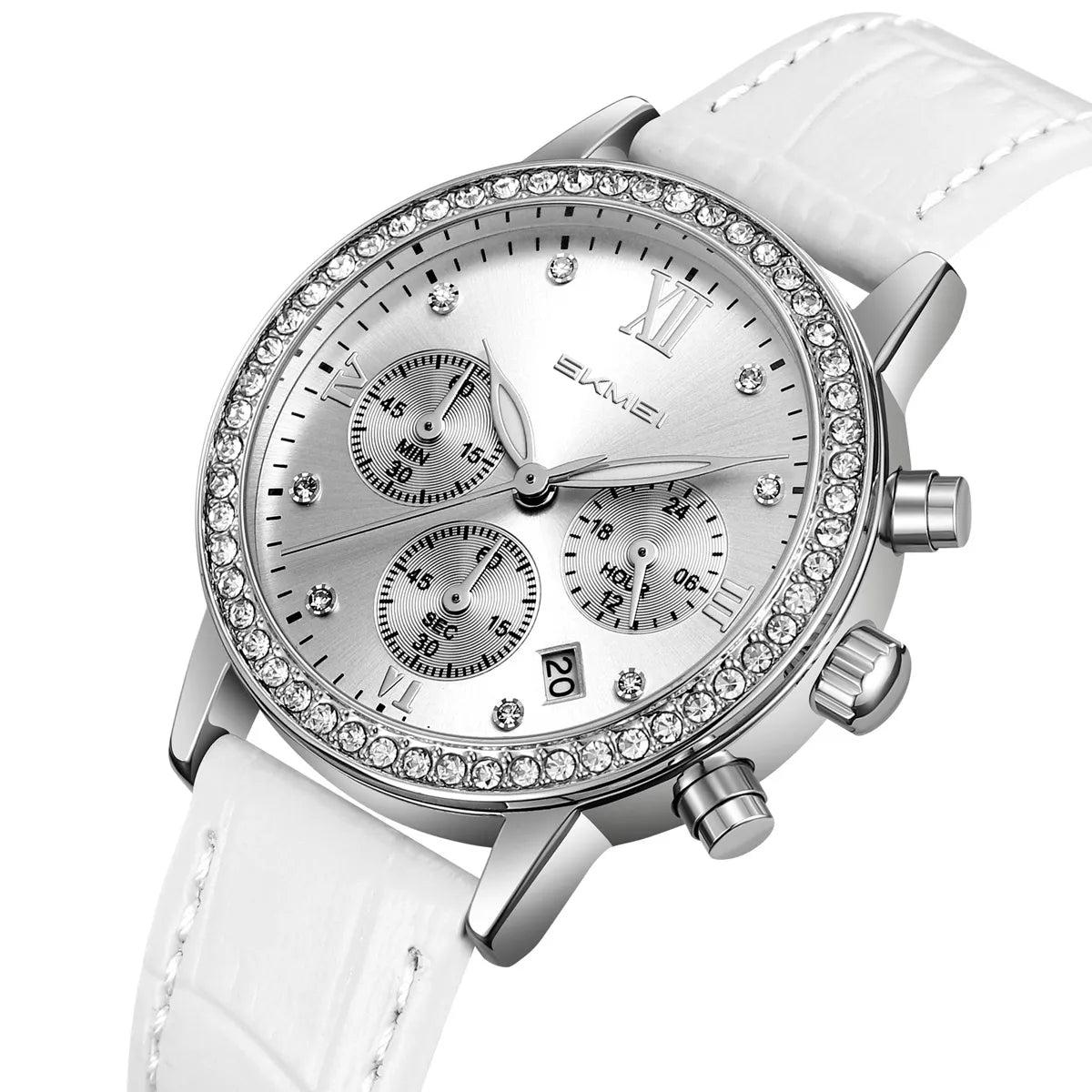 SKMEI 9384 Elegant Women Chronograph Watch - White