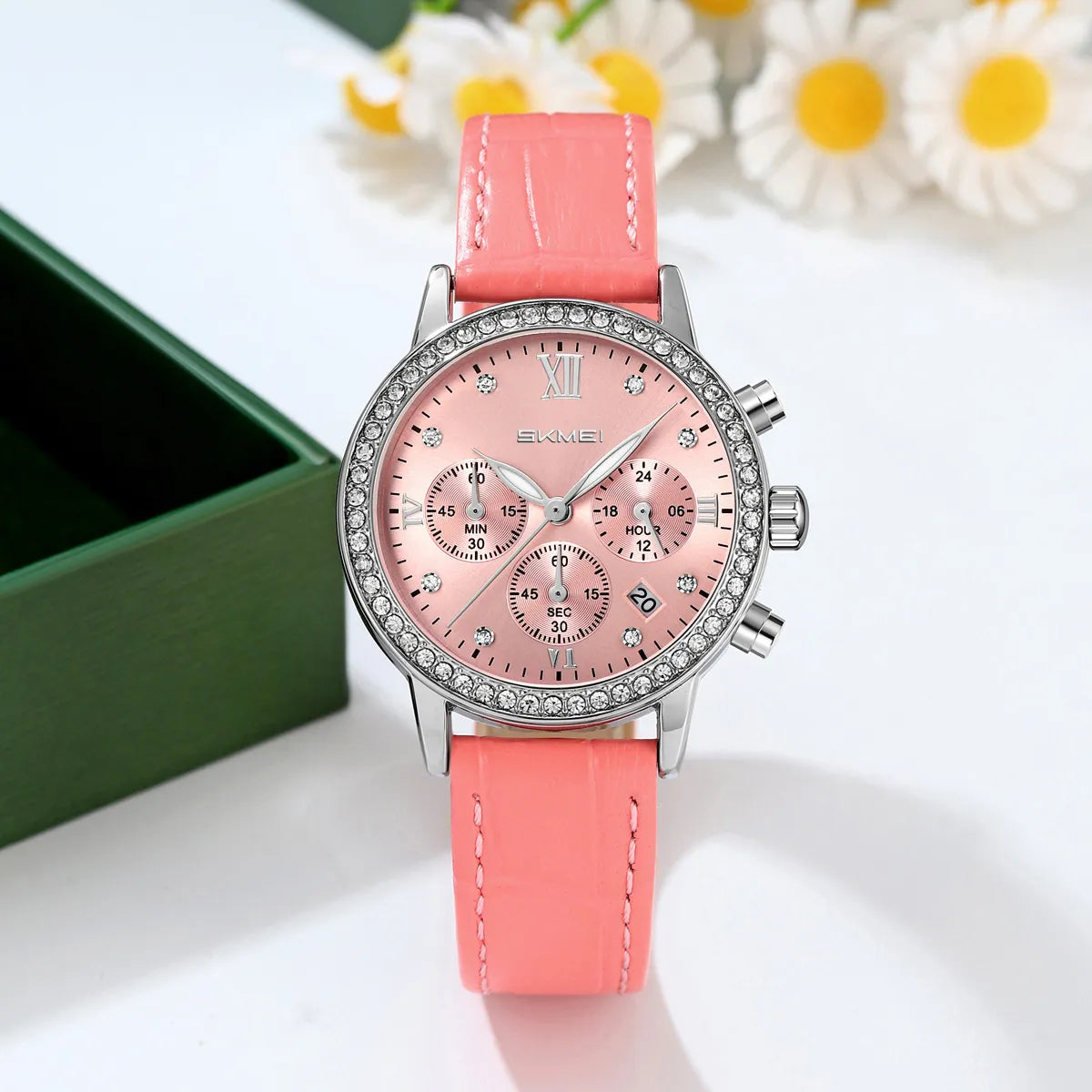 SKMEI 9384 Elegant Women Chronograph Watch - Pink