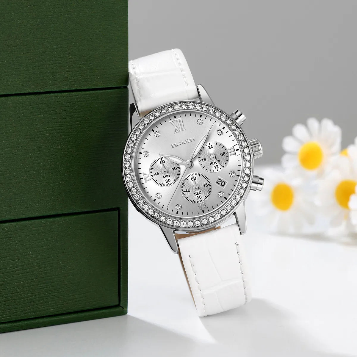 SKMEI 9384 Elegant Women Chronograph Watch - White