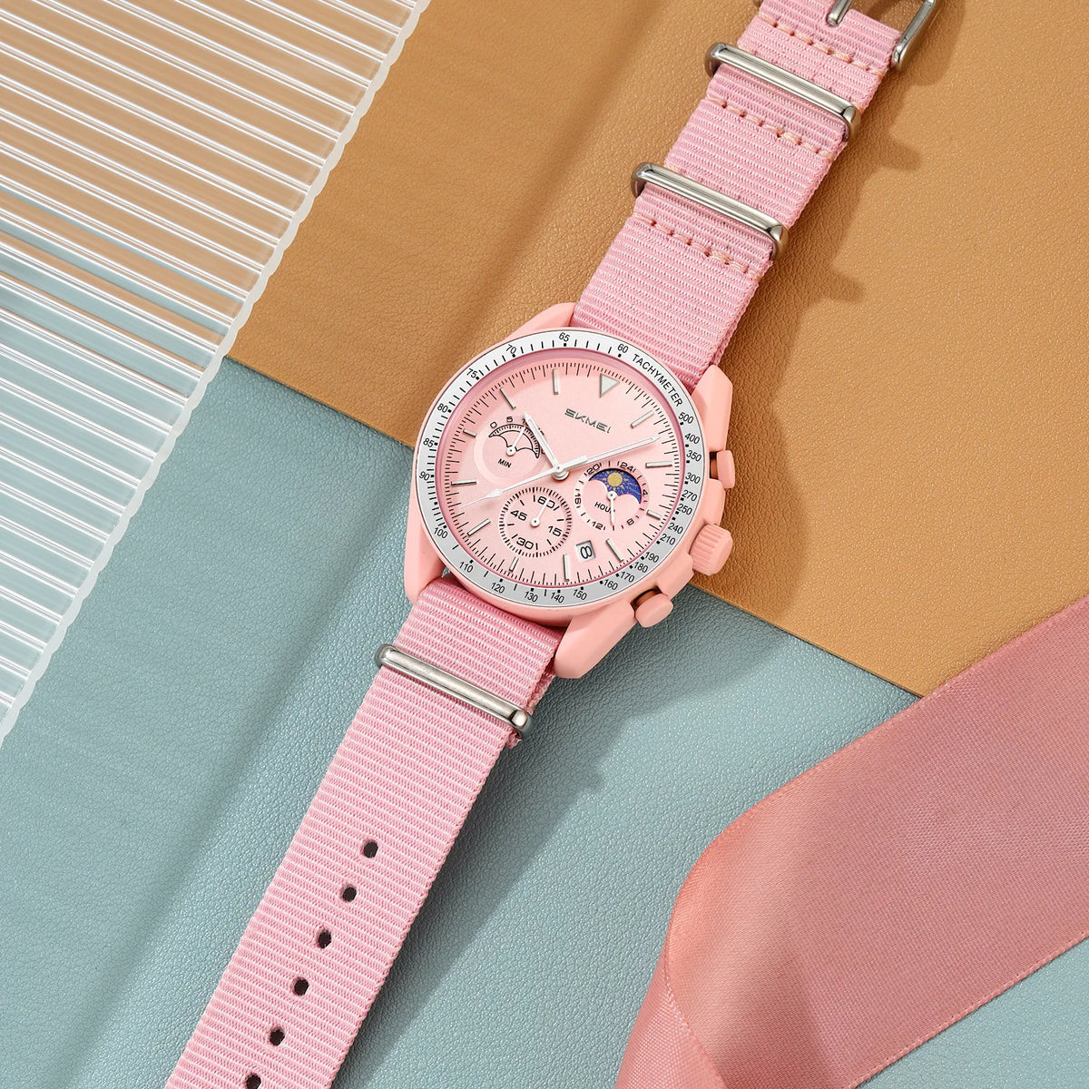 SKMEI 9392 Women Quartz Chronograph Watch - Pink
