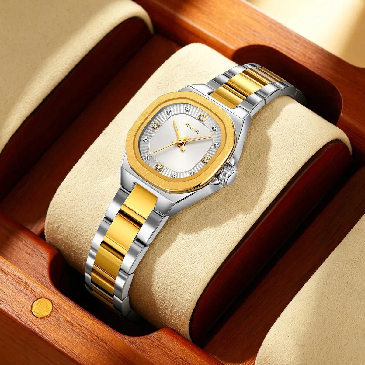 SKMEI 9408 Women Elegant Quartz Watch - silver/gold-silver