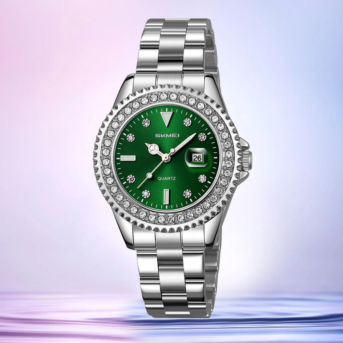 SKMEI 9416 Women Quartz Watch - Silver/Green