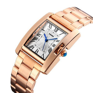 SKMEI - 1284 - Women Rectangle Dial Roman Numeric Index Watch - rose gold image 3