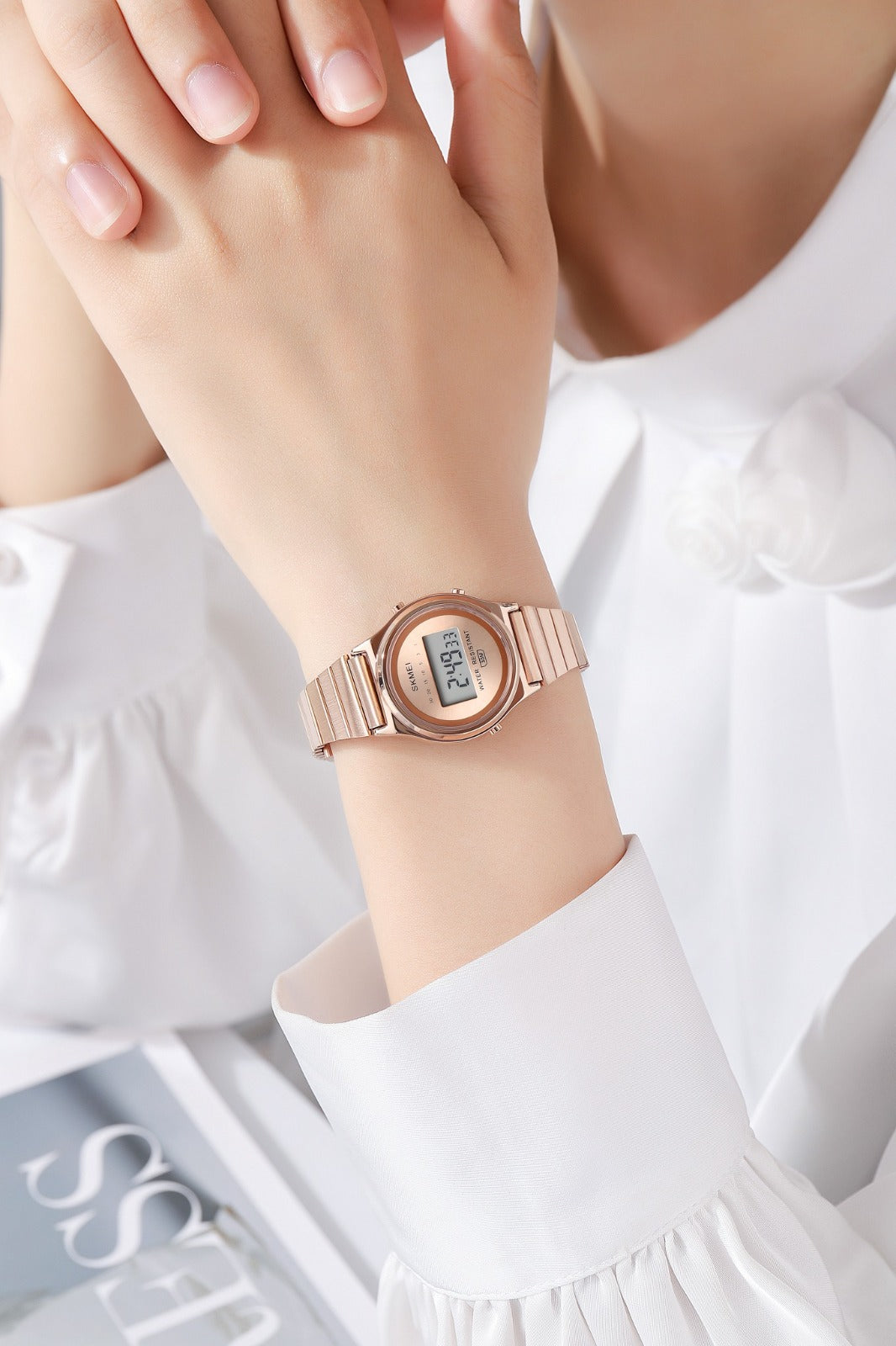 SKMEI - 2521 - Women Digital Stainless Steel Watch - rose gold image 1