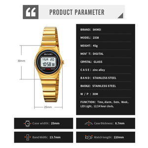 Skmei – 2338 – Women Digital Display Watch – Gold image 5