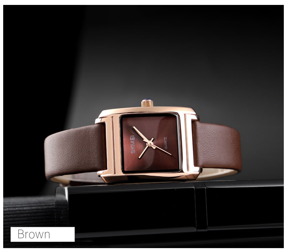 SKMEI - 1432 - Women Luxury Leather Quartz Watch - BROWN image 2