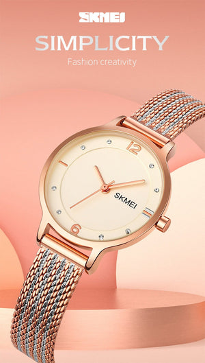 SKMEI - 1874 - Women Stainless Steel Quartz Watch - rose gold image 6